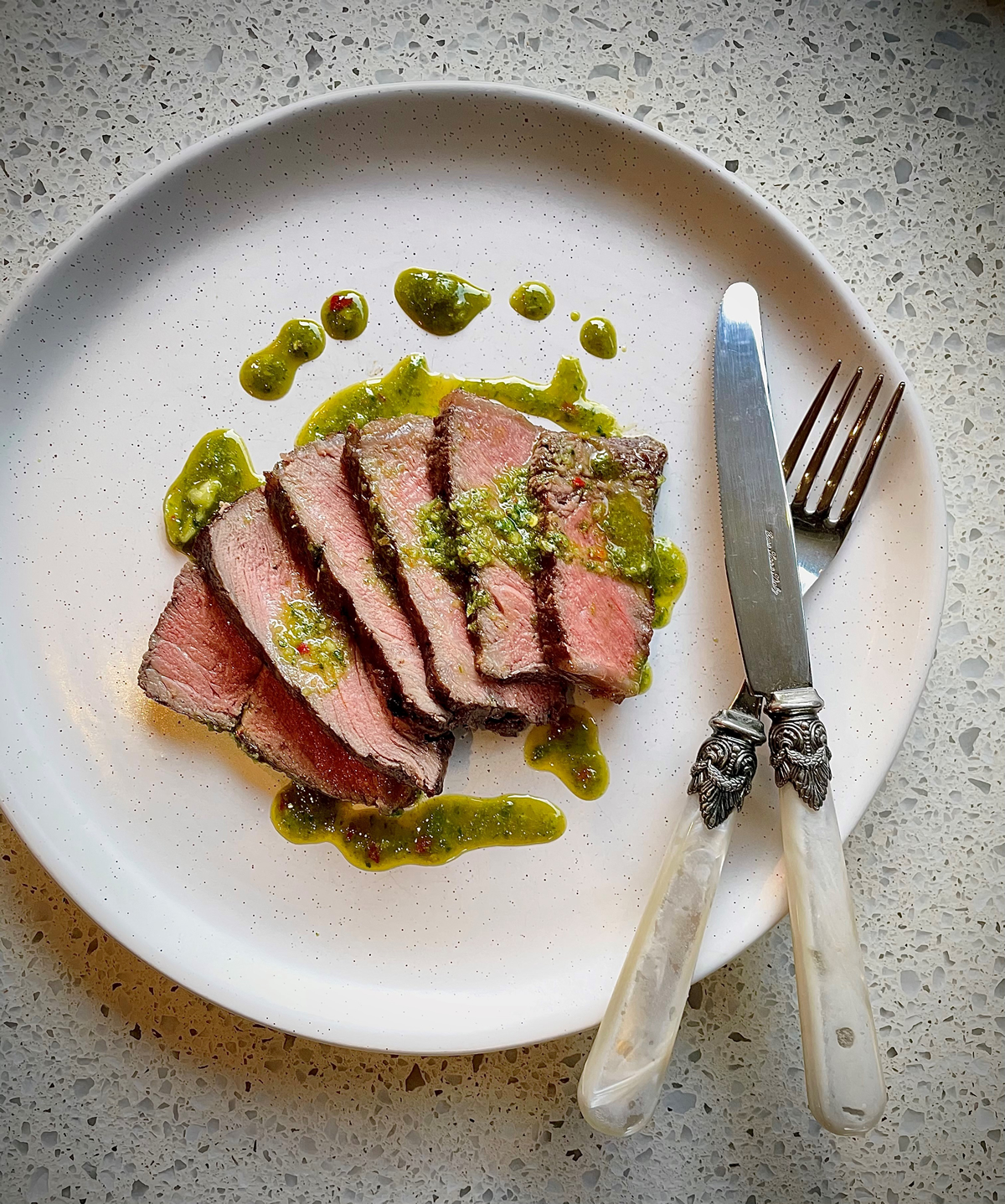 Recipe Reverse Seared Scotch Roast Steak With Chimichurri Sauce02